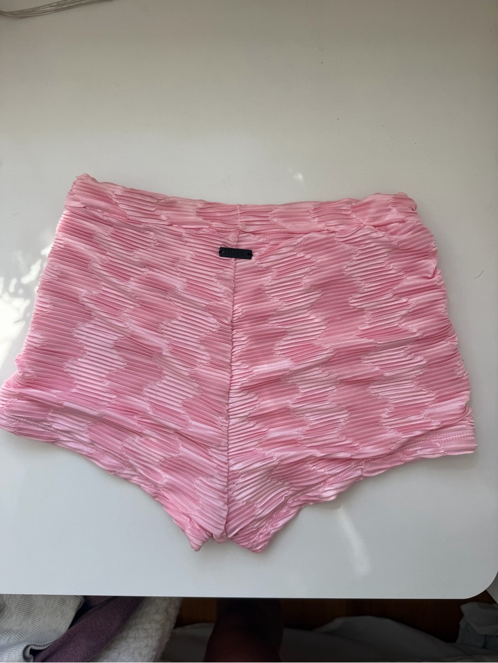 TRIANGL Pink Ruched Triangle Bikini Set with shorts - Picture 3 of 3